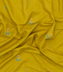 Lime Green Printed Tussar Silk Saree With Floral Motifs-TU3456