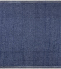 Navy Blue Handloom Bengal Cotton Saree With Bird Buttas-BG1996