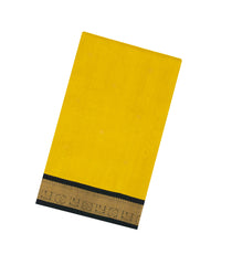 Lemon Yellow Handloom Silk Cotton Saree With Buttas & Contrast Border-SC3866