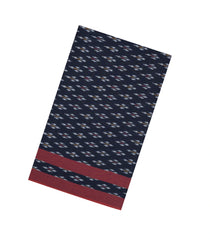 Midnight Blue Handwoven Orissa Cotton Saree With Tie & Dye Motifs-OR0910