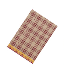 Taupe Woven Kadappa Cotton Saree With Checks-KN0750