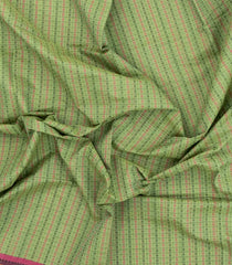 Cardamom Green Handloom Village Cotton Saree With Checks-VC1610