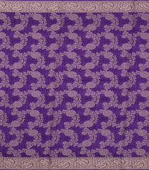 Purple Printed Synthetics Dola Silk Saree With Floral Zari Motifs-BL5249