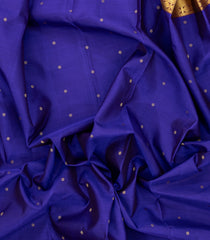 Blue Handloom Kanchipuram Silk Saree With Kamalam Buttas-KA14513