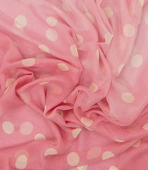 Baby Pink Woven Chiffon Silk Saree With Printed Coin Motifs-PS0653