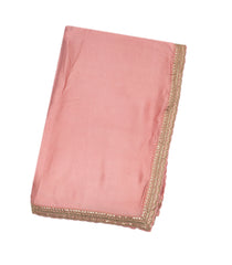 Bubblegum Pink Woven Banarasi Satin Saree With Embroidery