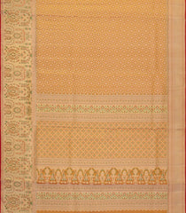 Sandal Handloom Kanchipuram Tissue Silk Saree With Meena Floral Motifs-KA13517