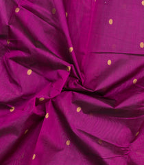 Magenta Handloom Silk Cotton Saree With Zari Buttas & Contrast Pallu-SC4653