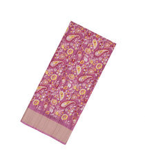 Dusty Pink Printed Synthetic Dola Silk Saree With Zari Border-BL5723