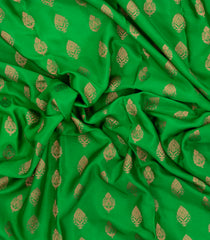 Light Green Woven Mysore Silk Saree With Floral Motifs and Contrast Border-MS3352