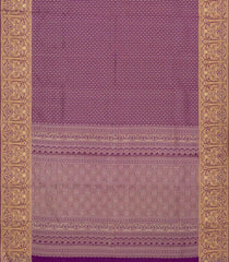 Purple Handloom Kanchipuram Silk Saree With Floral Jaal Motifs-KA13501