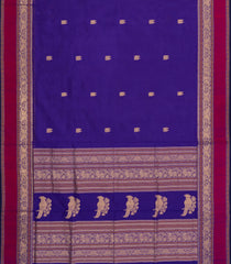 Purple Handloom Silk Cotton Saree With Annam Buttas-SC3910