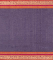 Purple Handloom Kanchi Cotton Saree With Checks & Buttas-KC1859
