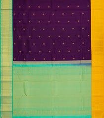 Dark Purple Korvai Handloom Kanchipuram Silk Saree With Ganga Jamuna Border-KA14212