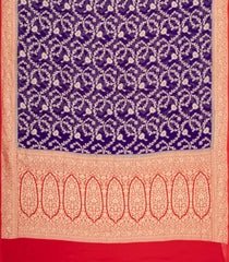 Purple Handloom Banarasi Khaddi Georgette Silk Saree With Contrast Border-BE1860