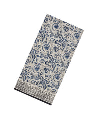 Taupe Printed Jaipur Cotton Saree With Floral Motifs-JC1638
