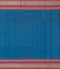 Blue Handloom Silk Cotton Saree With Checks-SC4210