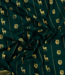 Bottle Green Woven Mysore Silk Saree With Buttas & Zari Border-MS3477
