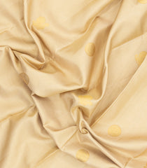Cream Handloom Korvai Kanchipuram Silk Saree With Stripes & Buttas-KA15718
