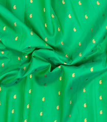 Aquamarine Handloom Gadwal Silk Saree With Buttas & Contrast Border-GA0334