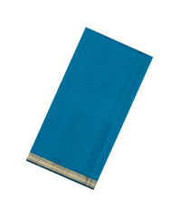 Blue Handloom Maheswari Silk Cotton Saree With Zari Border-SC4947