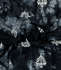 Black Printed Jaipur Cotton Saree With Abstract Motifs-JC1527