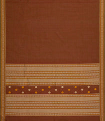 Brown Handloom Kanchi Cotton Saree With Kamalam Border-KC1729