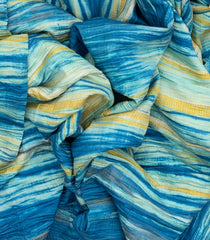 Blue Handloom Tussar Silk Saree With Printed Tie & Dye Motifs-TU2837