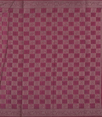 Brown Printed Synthetic Tussar With Contrast Zari Border-SY0292