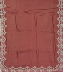 Brown Blended Tissue Saree With Embroidered Motifs