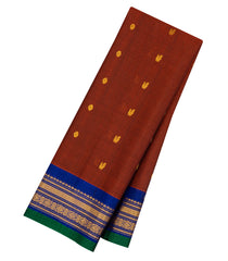 Maroon Handloom Gadwal Silk Cotton Saree With Buttas-GA0414