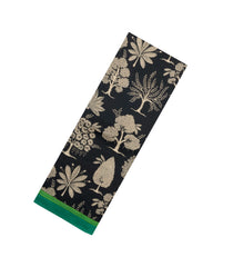 Black Printed Silk Saree With Floral Motifs & Contrast Border-PS0795