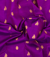 Purple Handloom Korvai Kanchipuram Silk Saree With Zari Buttas-KA16856