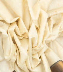 Off White Handloom Silk Cotton Saree With Contrast Border-SC3561