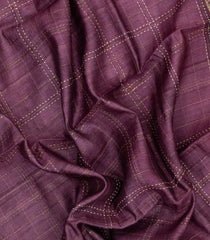 Lilac Printed Tussar Silk Saree With Floral Motifs In Border-TU3672