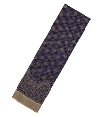 Navy Blue Woven Mysore Silk Saree With Floral Zari Motifs-MS3210