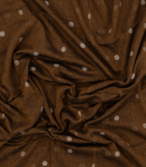 Dark Olive Woven Bengal Cotton Saree With Coin Motifs-BG1808