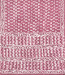 Dusty Pink Printed Jaipur Cotton Saree With Floral Motifs-JC1822