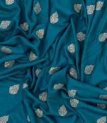 Cyan Woven Synthetic Blended Saree With Embroidered Motifs-EN2015