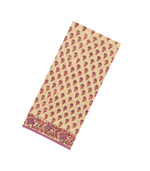 Cream Printed Jaipur Cotton Saree With Printed Floral Motifs-JC1766