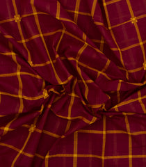 Crimson Woven Kadappa Cotton Saree With Checks-KN0745