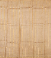 Gold Woven Pure Banarasi Organza Silk Saree With Stripes & Buttas-KS1154