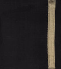 Black Woven Mysore Silk Saree With Floral Stripes-MS3528