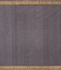 Black Handloom Kanchi Cotton Saree With Veldhari Stripes-KC1852