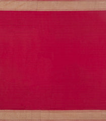 Crimson Woven Mysore Silk Saree With Floral Vine Motifs-MS3359