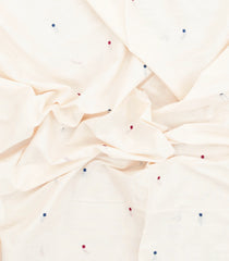 White Woven Bengal Cotton Saree With Buttas & Contrast Border-BG1908