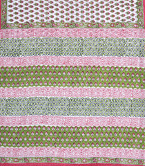White Printed Jaipur Cotton Saree With Floral Motifs-JC1508