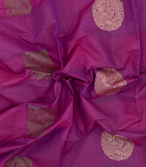 Purple Handloom Village Cotton Saree With Annam Buttas-VC1626
