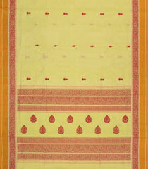 Yellow Handloom Silk Cotton Saree With Gandaberunda Buttas-SC4399