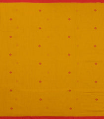 Mustard Handwoven Bengal Cotton Saree With Floral Buttas-BG1477